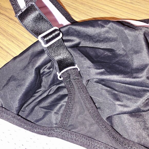 GLAMORISE SPORT Sz 46G NWOT Plus Size MagicLift Purple Black Sports Bra Wireless - Picture 6 of 10